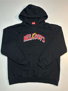 Full Send Nelk Boys Vintage Bolt Hoodie Black Graphic Pullover Streetwear